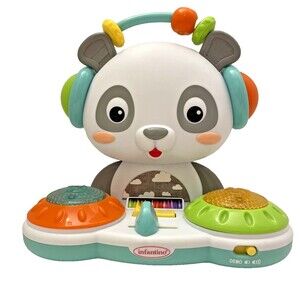Infantino Spin & Slide DJ Musical Panda Developmental Electronic Toy Toddlers